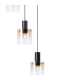 Ghent 80cm Round Pendant 9 Light Adjustable E27 Black/Amber Fade Glass Item Weight: 22kg-8
