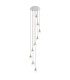 Ghent 90cm Round Pendant 9 Light E27 Polished Nickel/Black/Amber Fade Glass Item Weight: 22kg-1