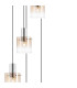 Ghent 90cm Round Pendant 9 Light E27 Polished Nickel/Black/Amber Fade Glass Item Weight: 22kg-7