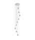 Ghent 90cm Round Pendant 9 Light E27 Polished Nickel/Black/Iridescent Fade Glass Item Weight: 22kg-1