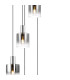 Ghent 90cm Round Pendant 9 Light E27 Polished Nickel/Black/Smoke Fade Glass Item Weight: 22kg-7