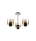 Ghent 54cm Semi Flush Light 3 x E27 Black/Amber Fade Glass-4