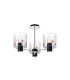 Ghent 54cm Semi Flush Light 3 x E27 Black/Iridescent Fade Glass-1