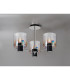 Ghent 54cm Semi Flush Light 3 x E27 Black/Iridescent Fade Glass-3
