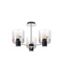 Ghent 54cm Semi Flush Light 3 x E27 Black/Iridescent Fade Glass-4