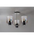 Ghent 54cm Semi Flush Light 3 x E27 Black/Iridescent Fade Glass-8