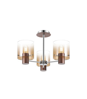 Ghent 54cm Semi Flush Light 3 x E27 Mocha/Amber Fade Glass-1