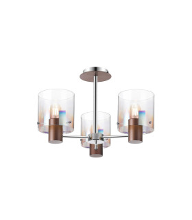 Ghent 54cm Semi Flush Light 3 x E27 Mocha/Iridescent Fade Glass-1