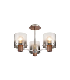 Ghent 54cm Semi Flush Light 3 x E27 Mocha/Smoke Fade Glass-1