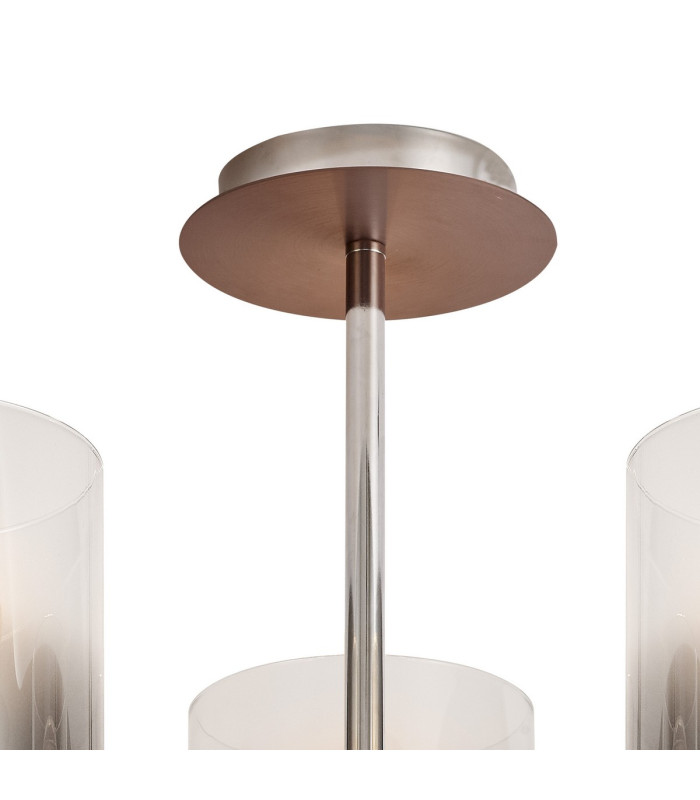 Ghent 54cm Semi Flush Light 3 x E27 Mocha/Smoke Fade Glass-5