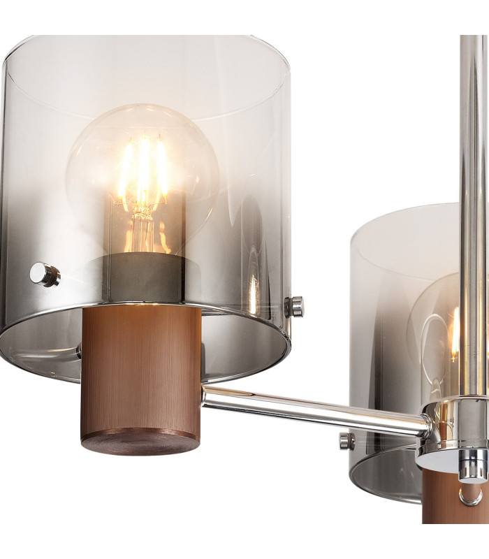 Ghent 54cm Semi Flush Light 3 x E27 Mocha/Smoke Fade Glass-6