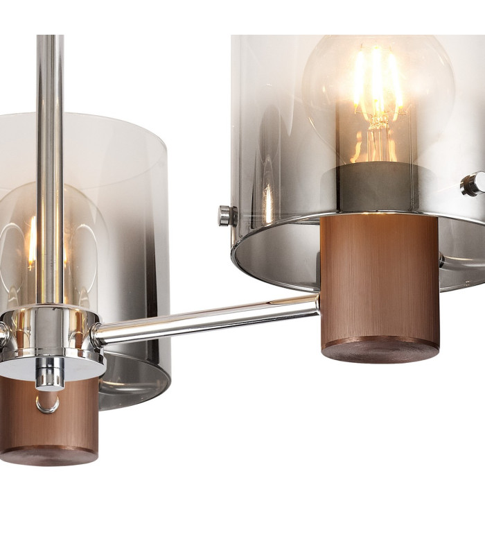 Ghent 54cm Semi Flush Light 3 x E27 Mocha/Smoke Fade Glass-7