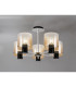 Ghent 60cm Semi Flush Light 5 x E27 Black/Amber Fade Glass-3