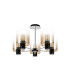 Ghent 60cm Semi Flush Light 5 x E27 Black/Amber Fade Glass-4