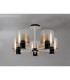Ghent 60cm Semi Flush Light 5 x E27 Black/Amber Fade Glass-8