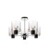 Ghent 60cm Semi Flush Light 5 x E27 Black/Iridescent Fade Glass-1