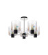 Ghent 60cm Semi Flush Light 5 x E27 Black/Iridescent Fade Glass-4