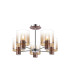 Ghent 60cm Semi Flush Light 5 x E27 Mocha/Amber Fade Glass-1