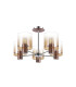 Ghent 60cm Semi Flush Light 5 x E27 Mocha/Amber Fade Glass-4