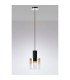 Ghent 20cm Single Pendant 1 Light Adjustable E27 Black/Amber Fade Glass-3