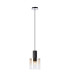 Ghent 20cm Single Pendant 1 Light Adjustable E27 Black/Amber Fade Glass-4