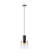 Ghent 20cm Single Pendant 1 Light Adjustable E27 Black/Amber Fade Glass-5