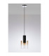 Ghent 20cm Single Pendant 1 Light Adjustable E27 Black/Amber Fade Glass-8