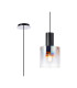 Ghent 20cm Single Pendant 1 Light Adjustable E27 Black/Iridescent Fade Glass-1