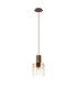 Ghent 20cm Single Pendant 1 Light Adjustable E27 Mocha/Amber Fade Glass-4