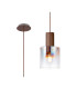 Ghent 20cm Single Pendant 1 Light Adjustable E27 Mocha/Iridescent Fade Glass-1