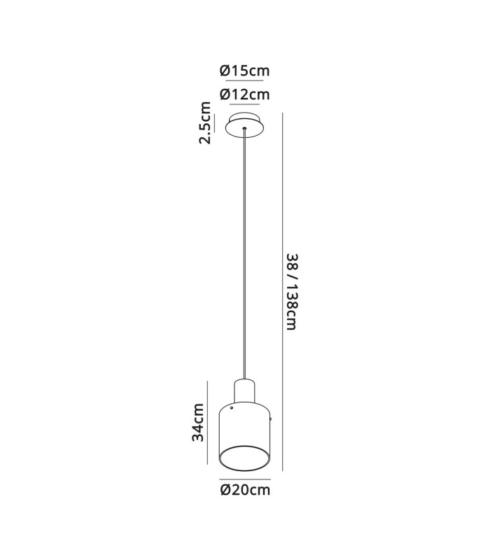 Ghent 20cm Single Pendant 1 Light Adjustable E27 Polished Nickel/Black/Amber Fade Glass-2