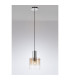 Ghent 20cm Single Pendant 1 Light Adjustable E27 Polished Nickel/Black/Amber Fade Glass-3
