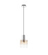 Ghent 20cm Single Pendant 1 Light Adjustable E27 Polished Nickel/Black/Amber Fade Glass-4