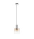 Ghent 20cm Single Pendant 1 Light Adjustable E27 Polished Nickel/Black/Amber Fade Glass-5