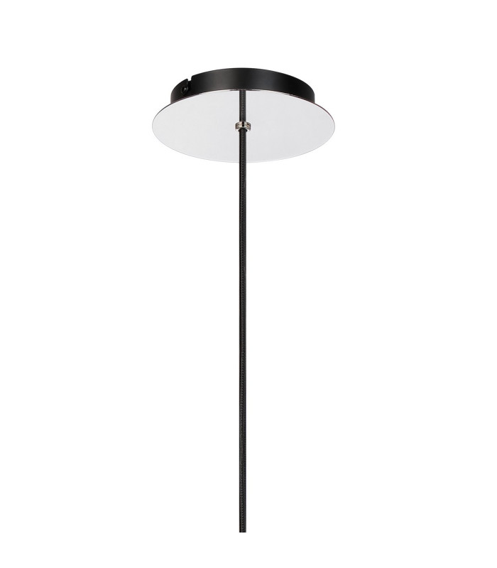 Ghent 20cm Single Pendant 1 Light Adjustable E27 Polished Nickel/Black/Amber Fade Glass-6
