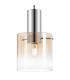 Ghent 20cm Single Pendant 1 Light Adjustable E27 Polished Nickel/Black/Amber Fade Glass-7