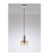 Ghent 20cm Single Pendant 1 Light Adjustable E27 Polished Nickel/Black/Amber Fade Glass-8
