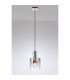 Ghent 20cm Single Pendant 1 Light Adjustable E27 Polished Nickel/Black/Iridescent Fade Glass-3