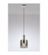 Ghent 20cm Single Pendant 1 Light Adjustable E27 Polished Nickel/Black/Smoke Fade Glass-3
