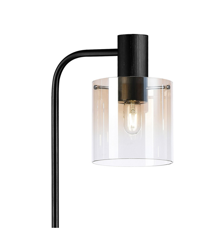 Ghent Floor Lamp 1 Light E27 Black / Amber Fade Glass-7