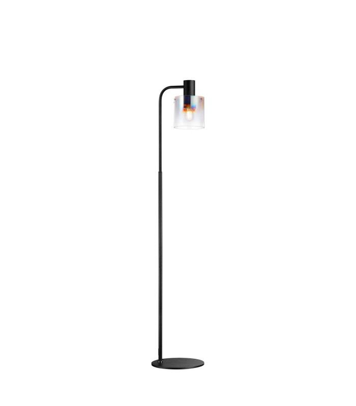 Ghent Floor Lamp 1 Light E27 Black / Iridescent Fade Glass-1