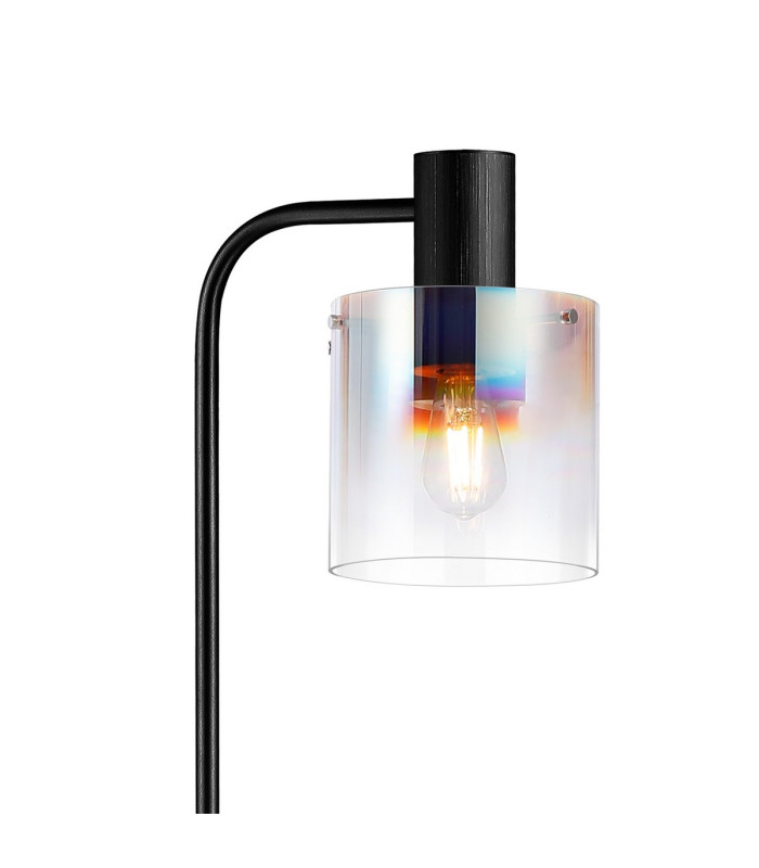 Ghent Floor Lamp 1 Light E27 Black / Iridescent Fade Glass-7