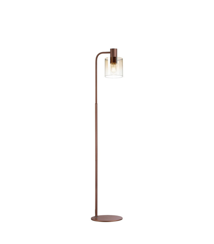 Ghent Floor Lamp 1 Light E27 Mocha / Amber Fade Glass-1