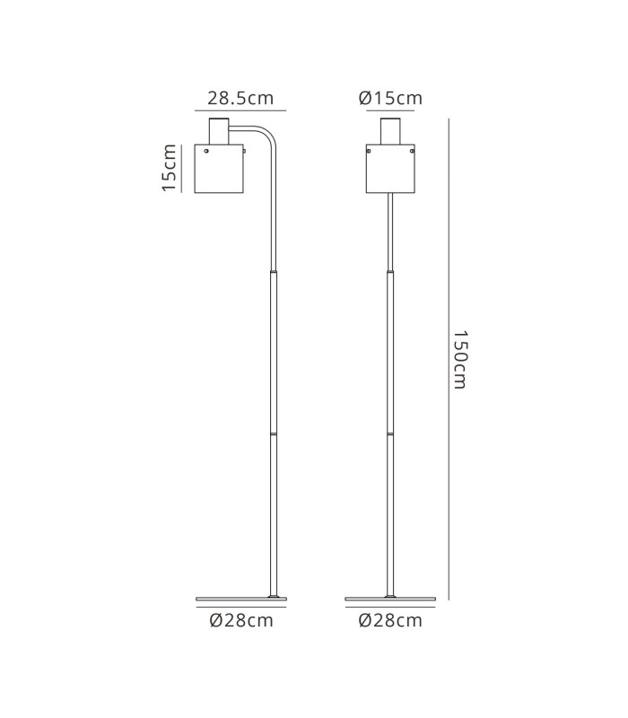 Ghent Floor Lamp 1 Light E27 Mocha / Amber Fade Glass-2