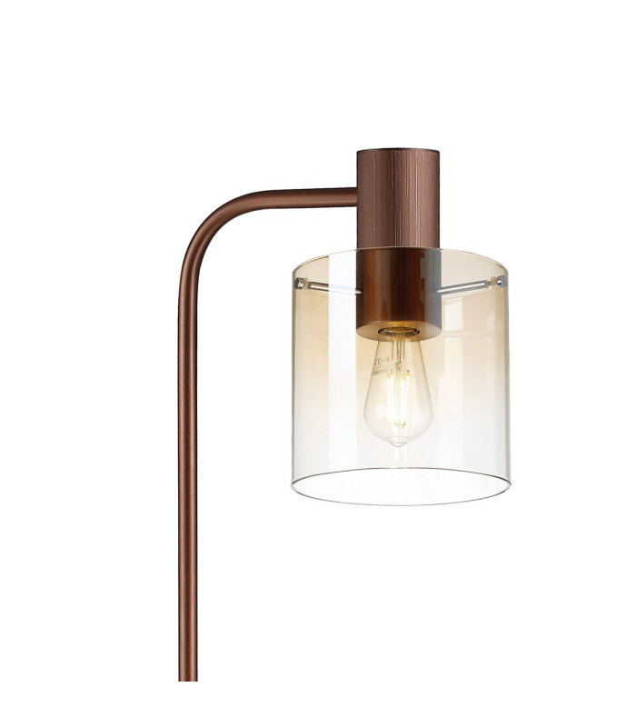 Ghent Floor Lamp 1 Light E27 Mocha / Amber Fade Glass-7