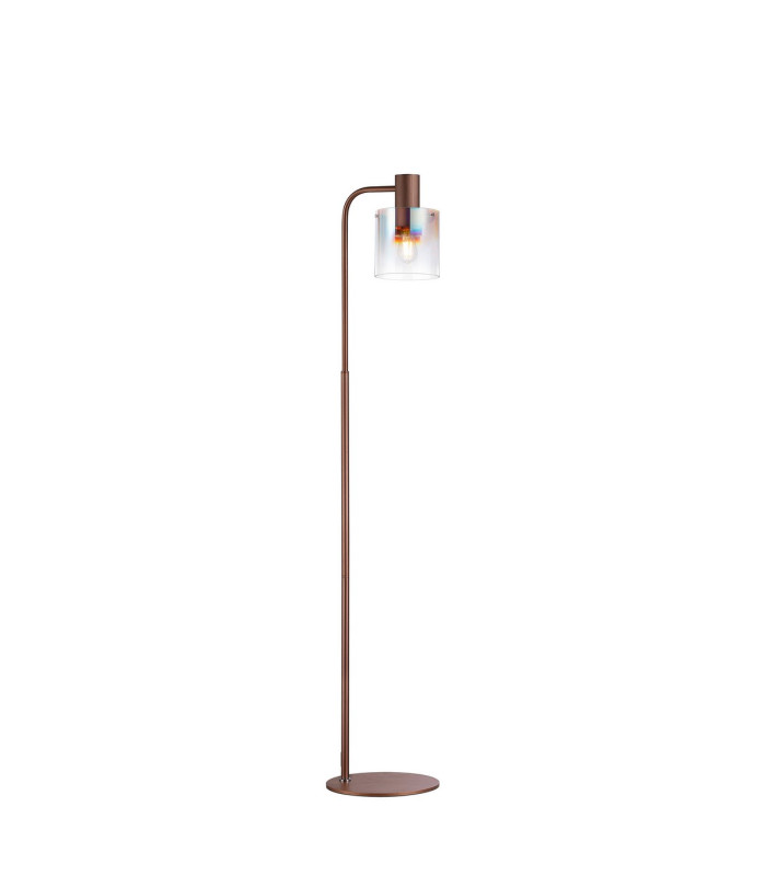 Ghent Floor Lamp 1 Light E27 Mocha / Iridescent Fade Glass-1