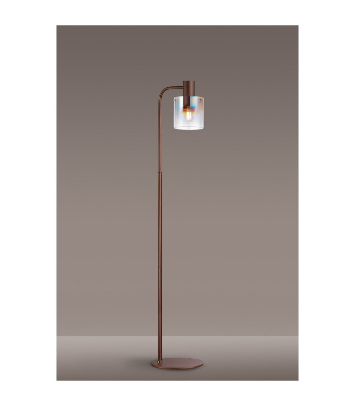 Ghent Floor Lamp 1 Light E27 Mocha / Iridescent Fade Glass-3