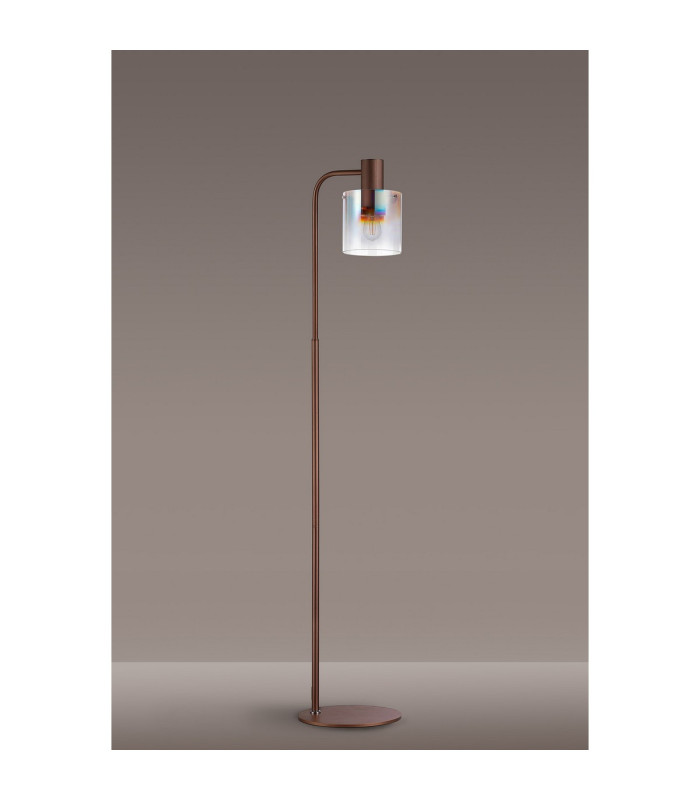 Ghent Floor Lamp 1 Light E27 Mocha / Iridescent Fade Glass-8