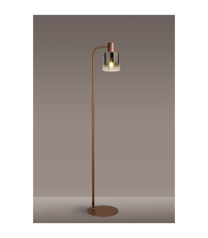 Ghent Floor Lamp 1 Light E27 Mocha / Smoke Fade Glass-3