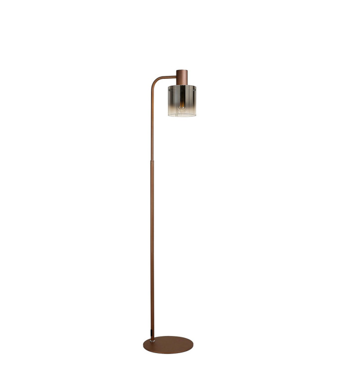 Ghent Floor Lamp 1 Light E27 Mocha / Smoke Fade Glass-4
